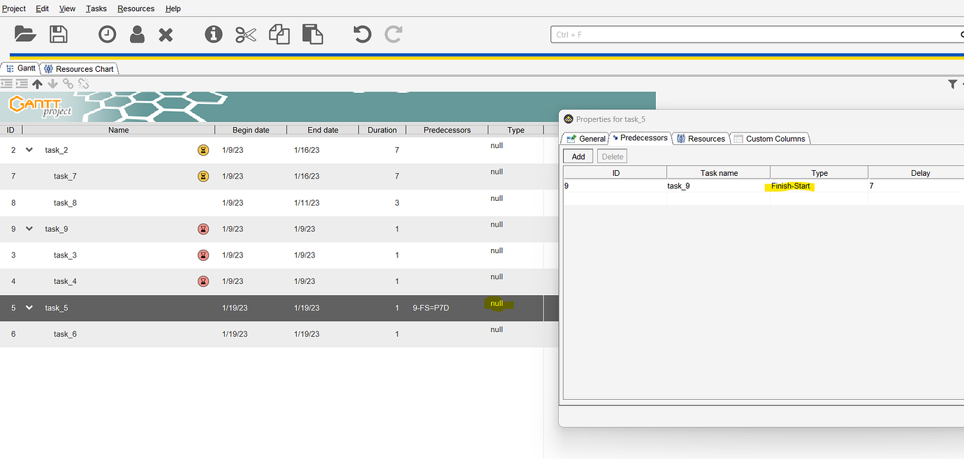 Tasks List (Type Field) showing null although already set in the task ...